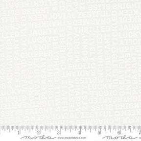 Coriander Seeds Happy Words White 29141-11 by Corey Yoder for Moda Fabrics