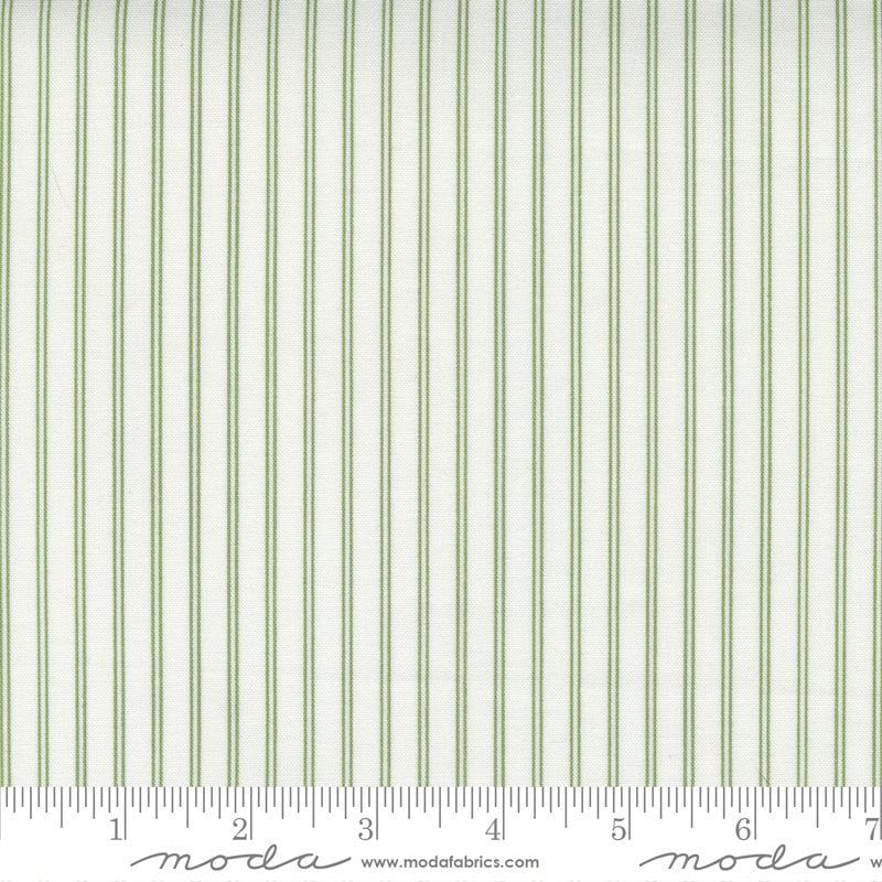 Nantucket Summer Stripe Cream Grass yardage 55267-26 by Camille Roskelley for Moda Fabrics