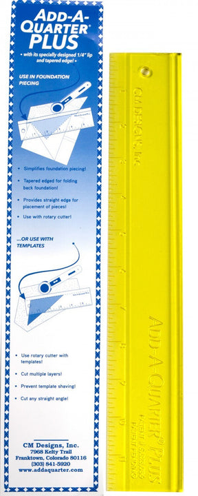 Add A-Quarter Ruler 12in Plus # CM12PLUS Yellow