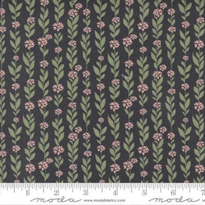 Country Rose Climbing Vine in Charcoal 5171-17 by Lella Boutique for Moda Fabrics Sold in 1/2 yard increments.
