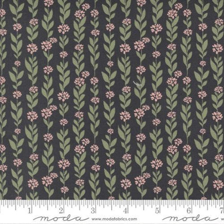 Country Rose Climbing Vine in Charcoal 5171-17 by Lella Boutique for Moda Fabrics Sold in 1/2 yard increments.