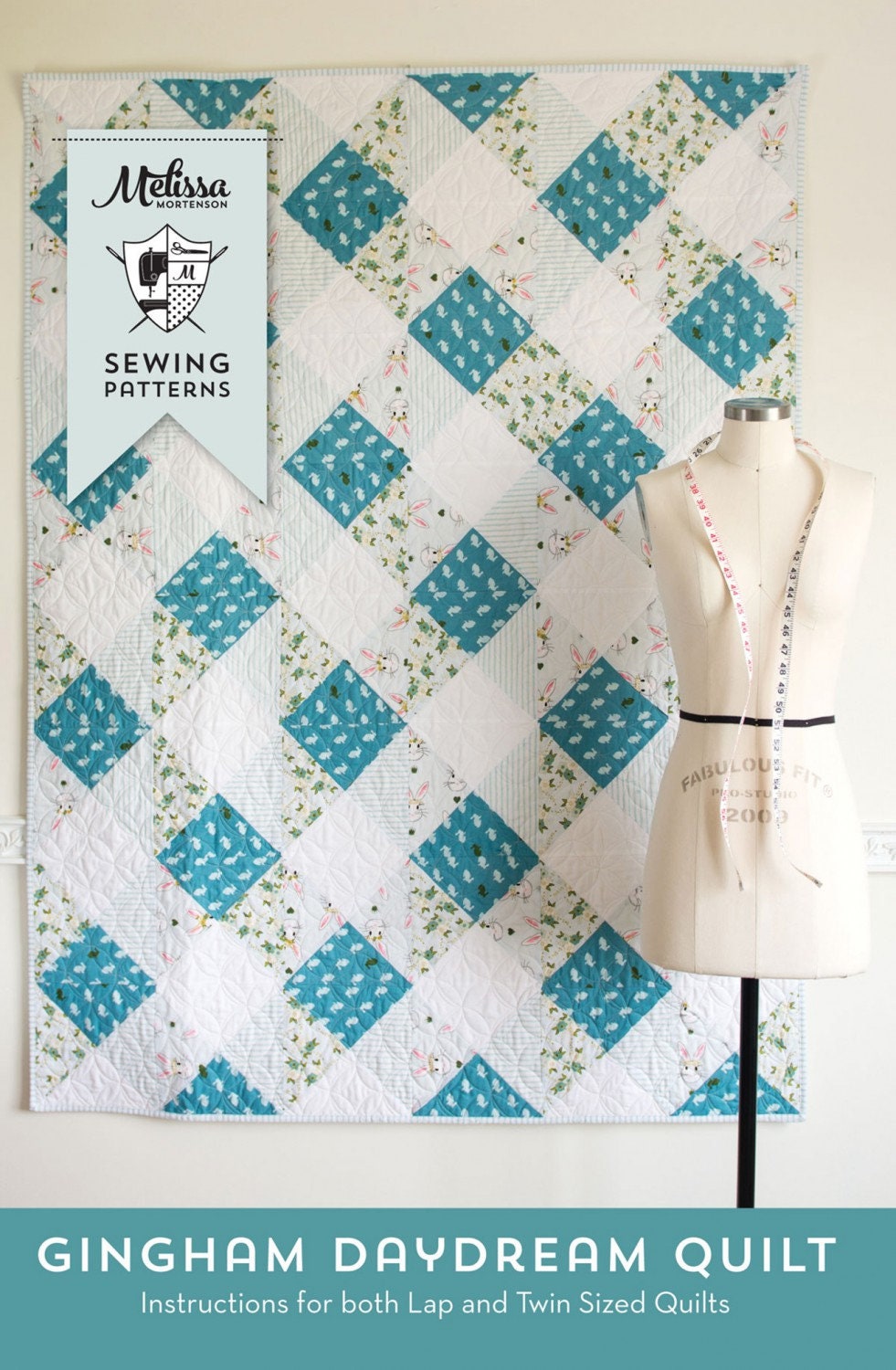 Gingham Daydream Quilt Pattern PDC5416 by Melissa Mortenson of Polka Dot Chairin Multiple Sizes