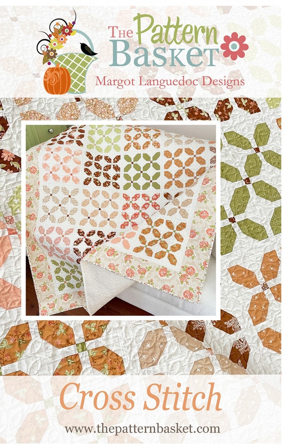 Cross Stitch by The Pattern Basket, Margot Designs Paper Pattern ONLY 63" x 73 1/2"