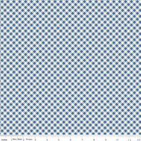 Bee Ginghams Denim Bee Ginghams Carolyn C12551-Denim by Lori Holt for Riley Blake Sold in 1/2 yard increments