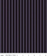 Spooky Hollow Stripes C10577 Eggplant Riley Blake Designs - Halloween Purple Black Stripe Striped Cotton Fabric Sold in 1/2 Yard Increments