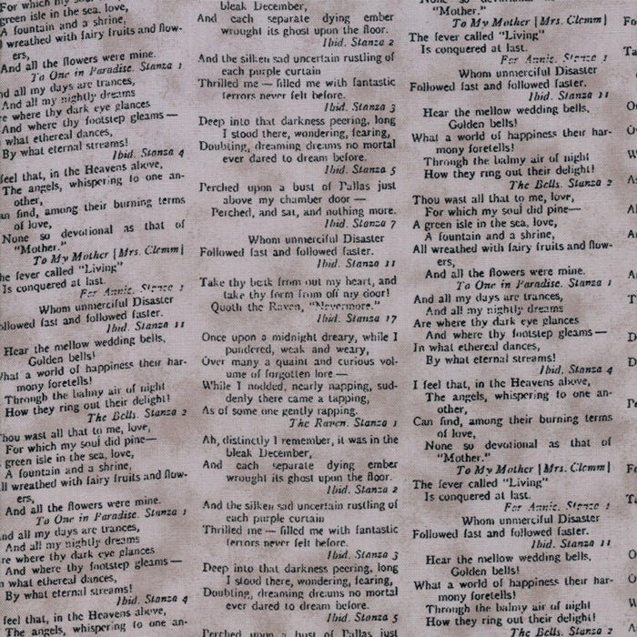 Eerily Elegant poetry - Wicked Grey SKU 19811 15 by Deb Strain for Moda Fabrics