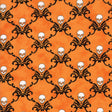 Eerily Elegant skulls- wicked Pumpkin SKU 19814 14 by Deb Strain for Moda Fabrics