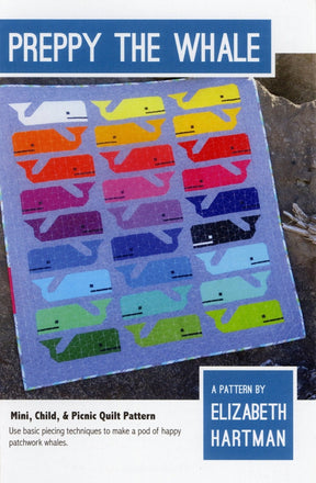 Preppy The Whale Quilt Pattern EH014 by Elizabeth Hartman Pattern 3 sizes