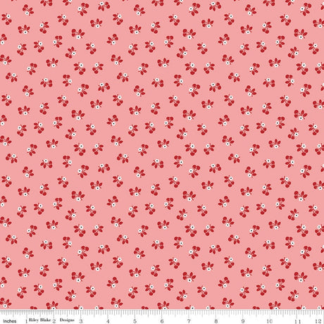 Calico Meadow Tearose C12843-Tearose by Lori Holt for Riley Blake Sold in 1/2 yard increments cut continuously