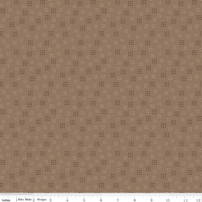 Calico Squares Chestnut C12849-Chestnut by Lori Holt Sold by 1/2 Yard Increments