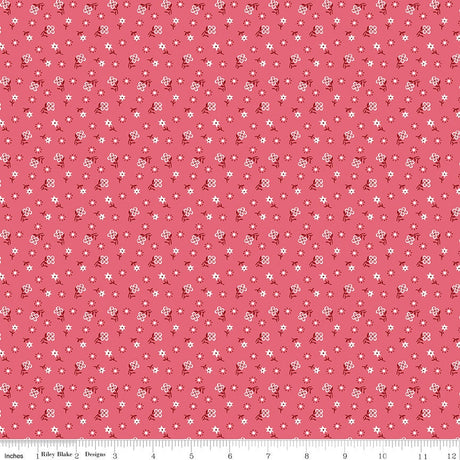 Calico Meadow Tearose C12843-Tearose by Lori Holt for Riley Blake Sold in 1/2 yard increments cut continuously