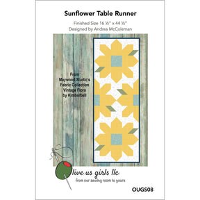 Sunflower Table Runner Paper Pattern Only by Andrea McColeman for Olive US Girls OUGS08