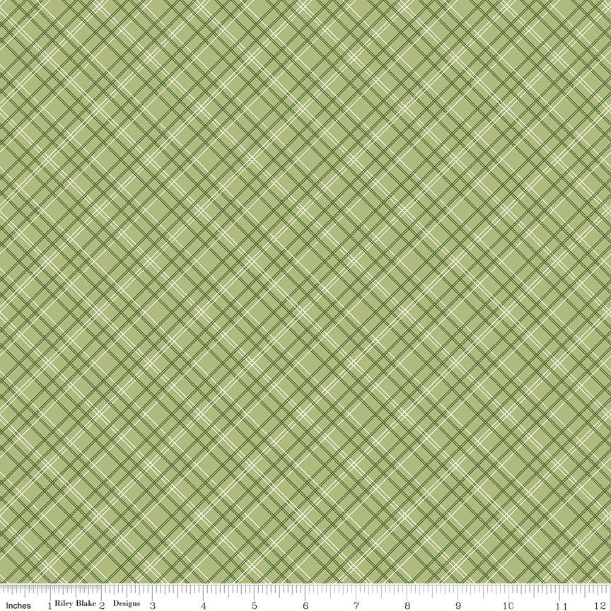 Calico Squares Chestnut C12849-Chestnut by Lori Holt Sold by 1/2 Yard Increments