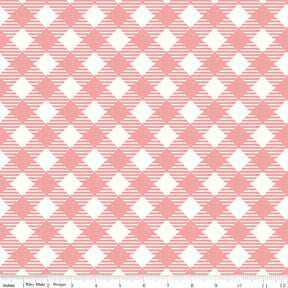 Bee Ginghams Wide Back Coral 108" Yardage 3 Yard Cut Lori Holt for Riley Blake Designs WB12562-Coral