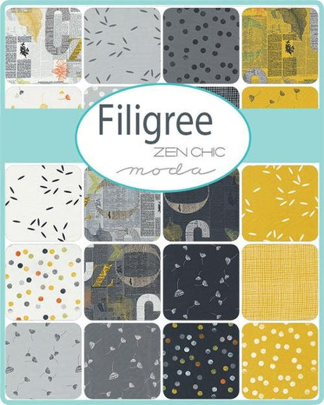 Filigree Mini Charm Pack 2.5 inch squares 1810MC by Zen Chic for Moda Fabrics bin 71