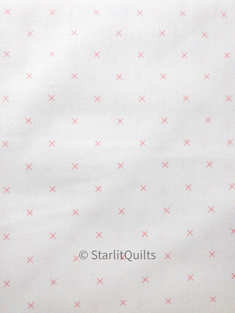 Bee Cross Stitch on Cloud Daisy Yardage - C747-Daisy by Lori Holt of A Bee in My Bonnet for Riley Blake Designs sold in 1/2 yard increments