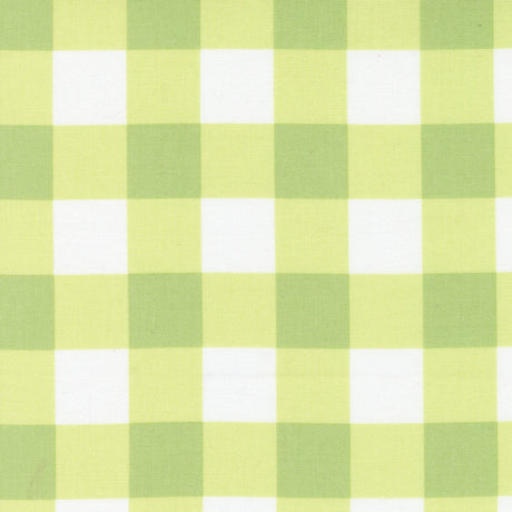 Sunwashed Check Light Lime Yardage 29165-15 by Moda Fabrics Sold in 1/2 yard increments cut continuously