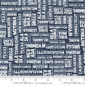 Stateside States in Navy 55610-23 yardage by Sweetwater by Moda Fabrics cut in 1/2 yard