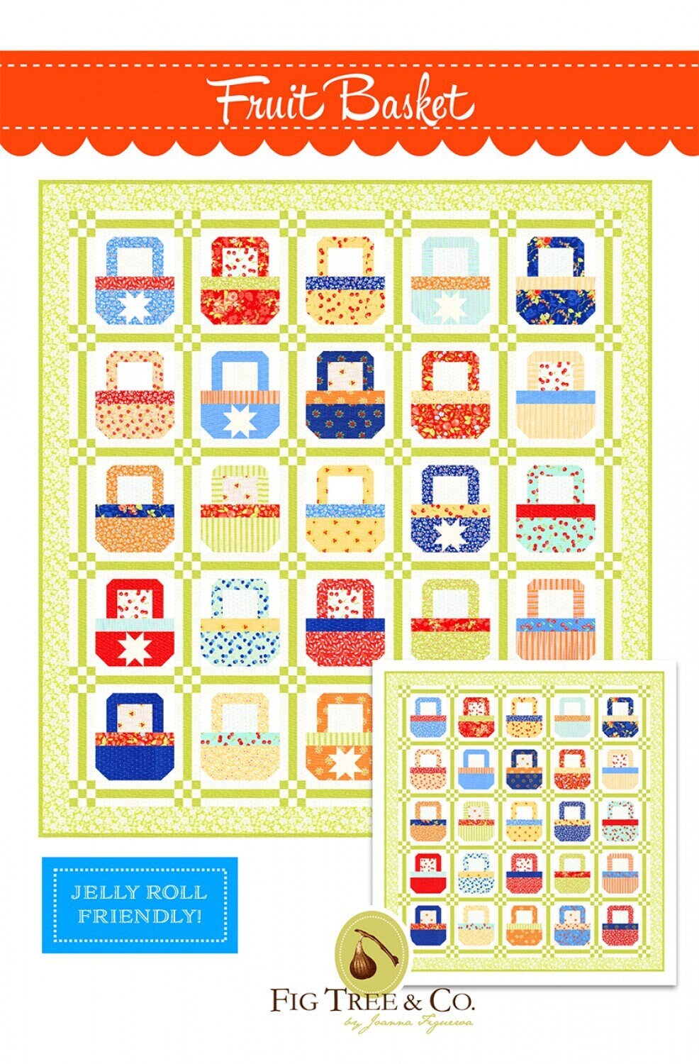 Fruit Basket # FTQ1902 finished size - 69-1/2in x 74-1/2in - by Fig Tree Quilts