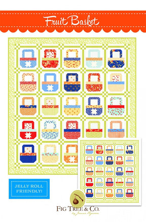 Fruit Basket # FTQ1902 finished size - 69-1/2in x 74-1/2in - by Fig Tree Quilts