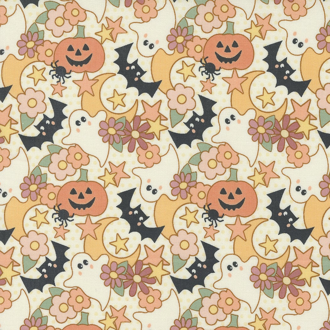 Owl O Ween Spooky Cuties in Ghost 31191 11 by Urban Chicks Sold in 1/2 yard Increments