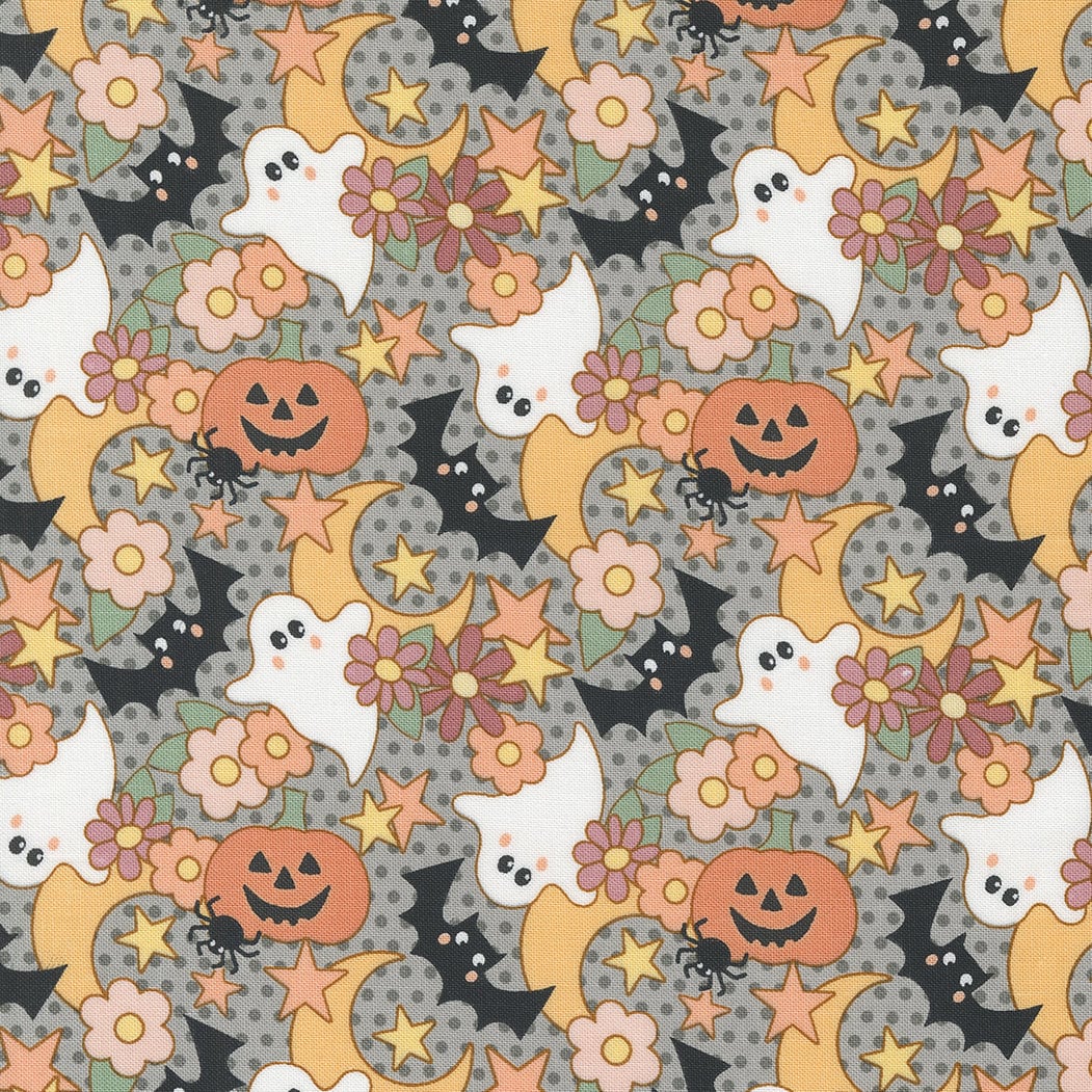 Owl O Ween Spider Gingham in Pumpkin 31194 13 by Urban Chicks Sold in 1/2 yard Increments