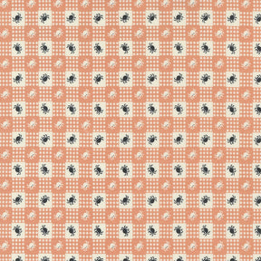 Owl O Ween Spider Gingham in Pumpkin 31194 13 by Urban Chicks Sold in 1/2 yard Increments