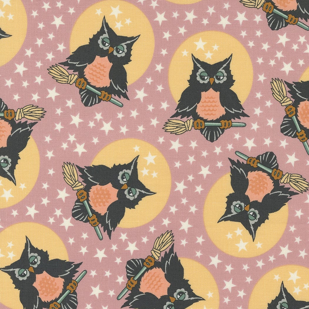 Owl O Ween Owls in Pink Spell 31190 16 by Urban Chicks Sold in 1/2 yard Increments