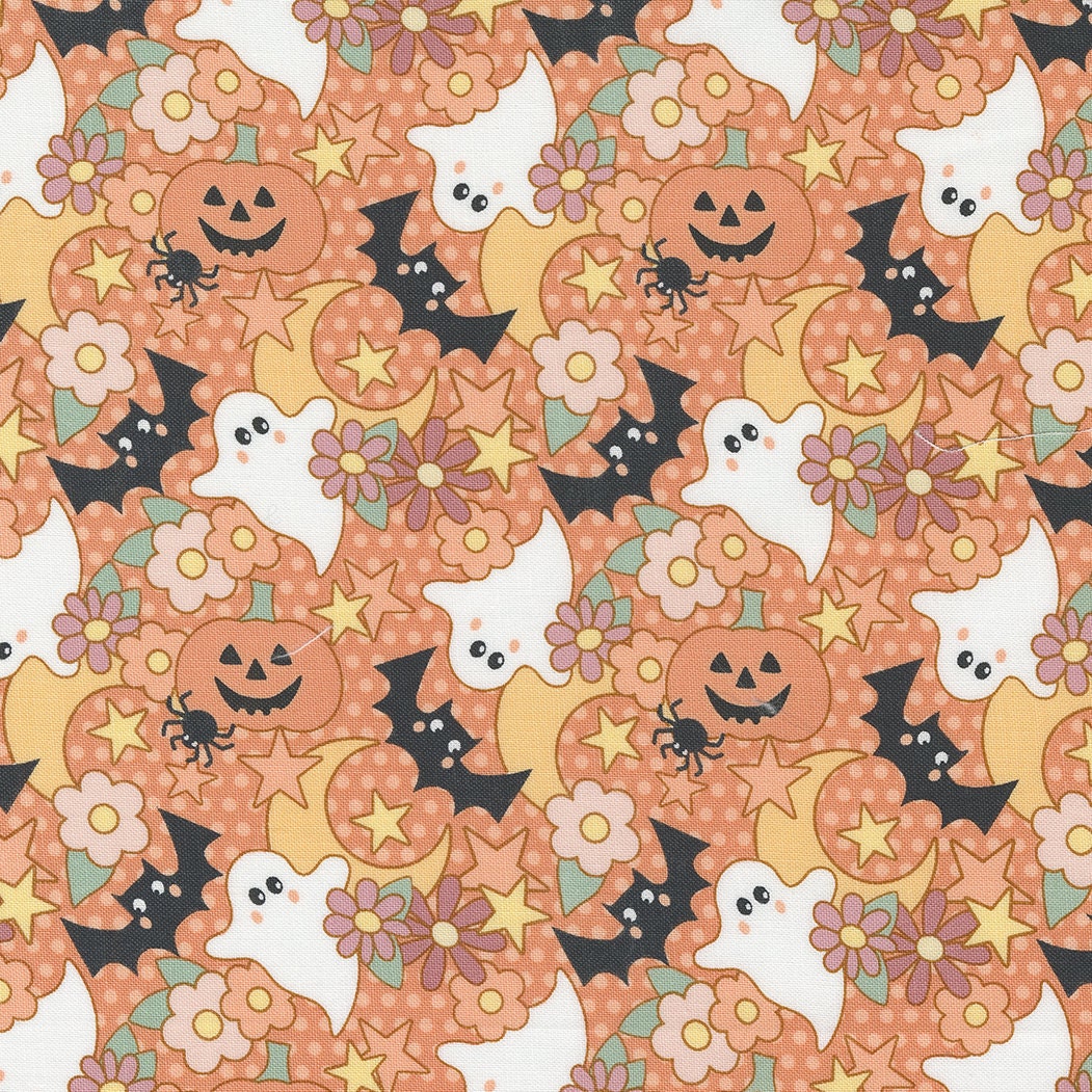 Owl O Ween Spooky Cuties in Pumpkin 31191 13 by Urban Chicks Sold in 1/2 yard Increments