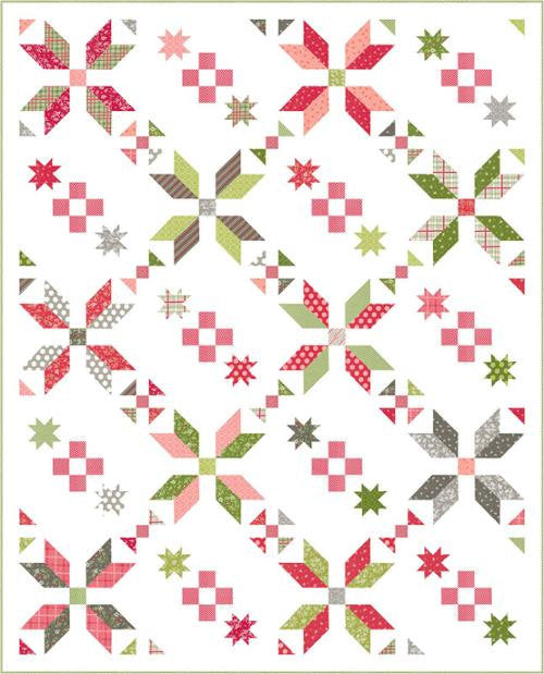 Favorite Things Snowflakes in Evergreen 37655 26 by Sherri and Chelsi sold in 1/2 yard increments