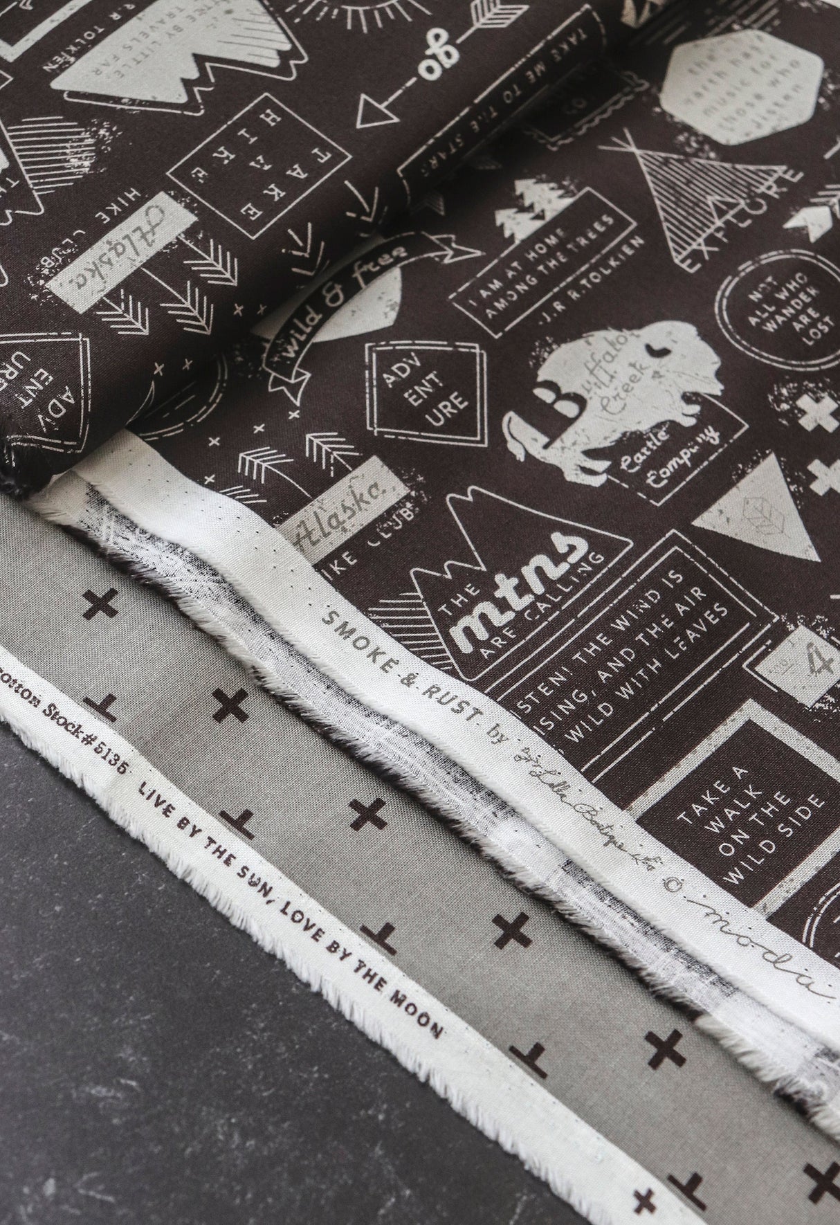 Smoke and Rust Mountain Speak Ash Yardage 5131-11 by Lella Boutique for Moda Fabrics sold in 1/2 yard increments