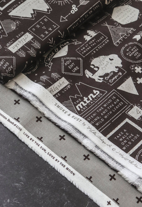 Smoke and Rust Mountain Speak Ash Yardage 5131-11 by Lella Boutique for Moda Fabrics sold in 1/2 yard increments