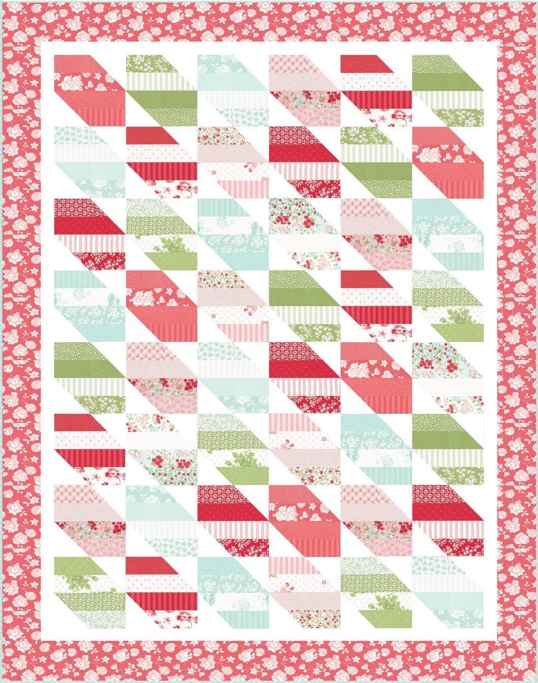 Jellybeans Printed Quilt Pattern #tb 276 by Thimble Blossoms - Paper Pattern Only - 60" x 76” quilt size jelly roll friendly