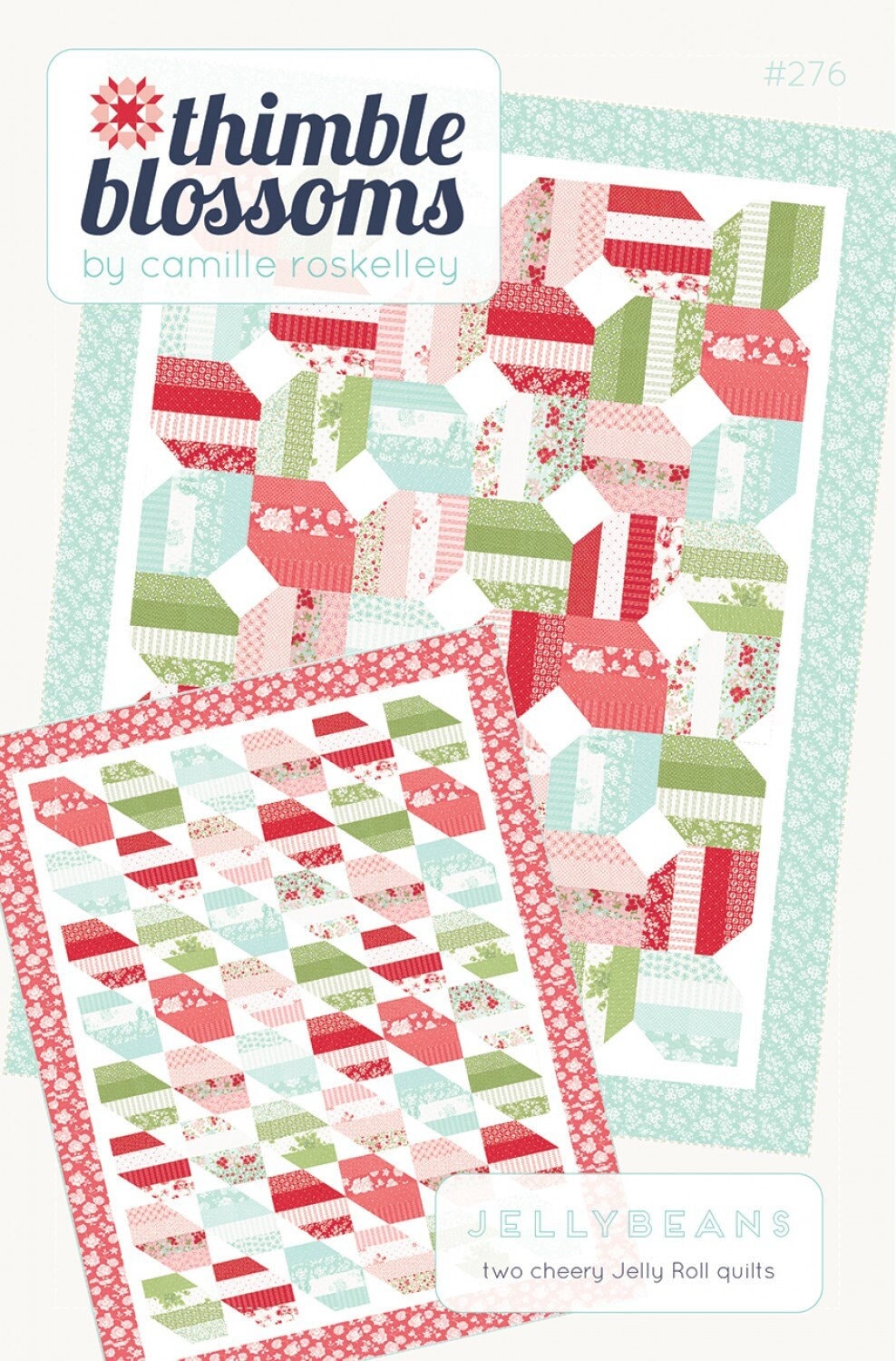 Jellybeans Printed Quilt Pattern #tb 276 by Thimble Blossoms - Paper Pattern Only - 60" x 76” quilt size jelly roll friendly