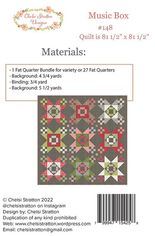 Music Box Quilt pattern CSD 148 by Chelsi Stratton Designs 81 x 81
