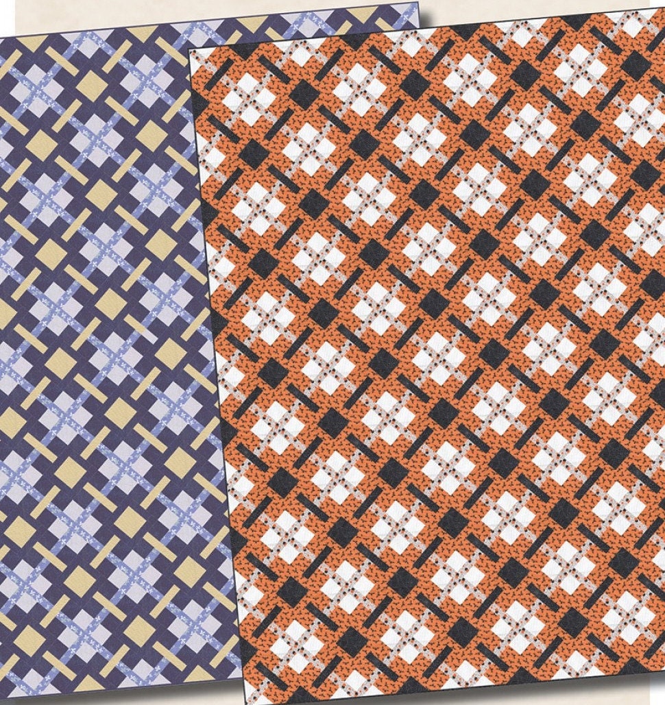 Farmhouse Plaid Printed Quilt pattern AQD 0286 Antler Quilt Design - Throw 71 inches x 85 inches