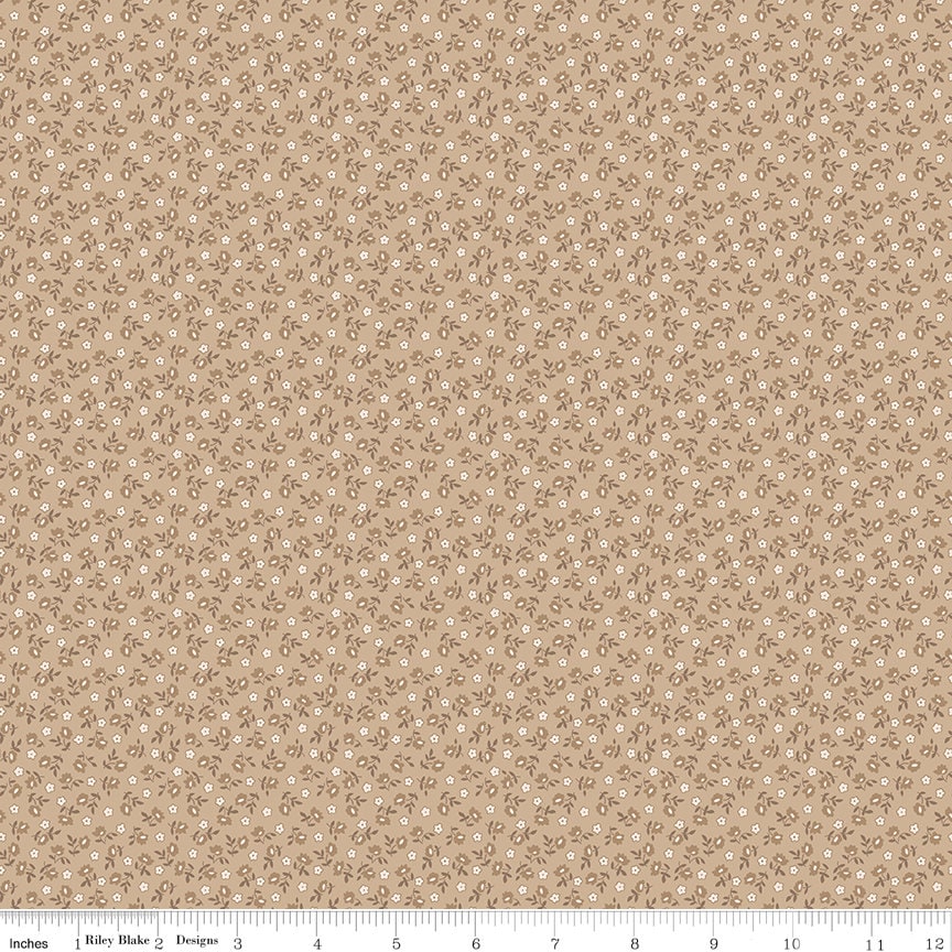 Home Town Tea Dye Bodell Yardage C13594-TeaDye by Lori Holt for Riley Blake Designs Sold in 1/4 yard increments cut contiguously