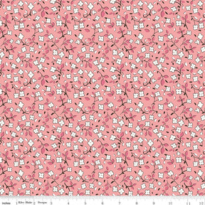 Home Town Heirloom Coral Swasey Yardage C13590-Heircoral by Lori Holt for Riley Blake Designs Sold in 1/4 yard increments cut contiguously
