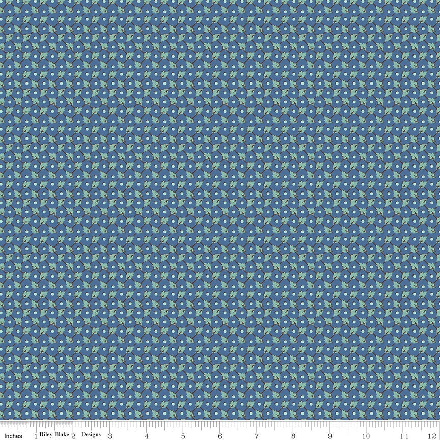 Home Town Denim Freeman Yardage C13597-Denim by Lori Holt for Riley Blake Designs Sold in 1/4 yard increments cut contiguously