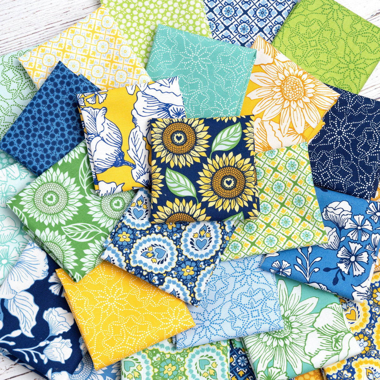 Sunflowers in My Heart Coeur Cloud White Yardage 27322-31 by Kate Spain Sold in 1/2 Yard Increments