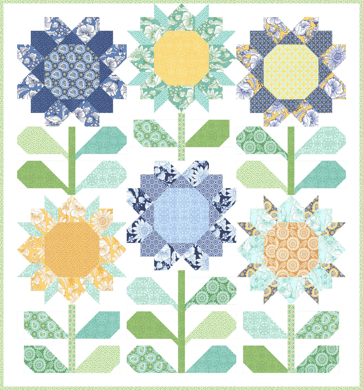 Sunflowers in My Heart Coeur Cloud White Yardage 27322-31 by Kate Spain Sold in 1/2 Yard Increments