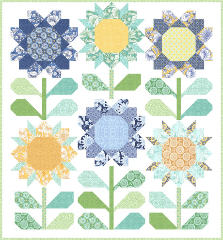 Sunflowers in My Heart Fleur Pond Yardage 27325-13 by Kate Spain Sold in 1/2 yard increments cut continuously.