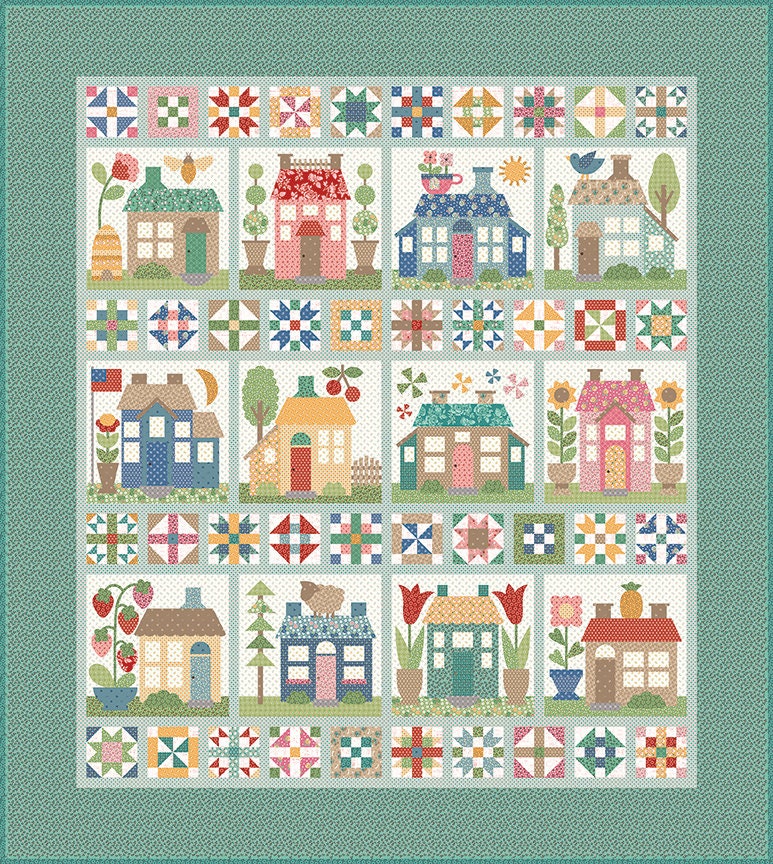 Home Town Schoolhouse Parry Yardage C13580-Schred by Lori Holt for Riley Blake Designs Sold in 1/4 yard increments cut contiguously