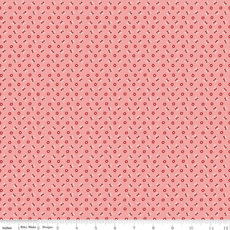 Home Town Heirloom Coral Hardman Yardage C13587-Heircoral by Lori Holt for Riley Blake Designs Sold in 1/4 yard increments cut contiguously