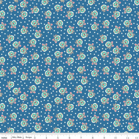 Home Town Denim Lewis Yardage C13585-Denim by Lori Holt for Riley Blake Designs Sold in 1/4 yard increments cut contiguously