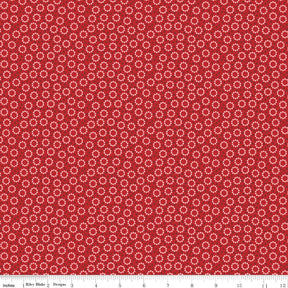 Home Town Schoolhouse Red Miller Yardage C13593-Schred by Lori Holt for Riley Blake Designs Sold in 1/4 yard increments cut contiguously