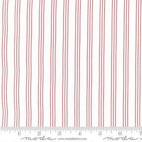Lighthearted Stripe Cream Red 55296 11 Sold by 1/2 yard increments cut contiguously
