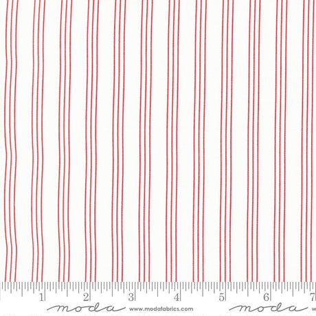 Lighthearted Stripe Cream Red 55296 11 Sold by 1/2 yard increments cut contiguously