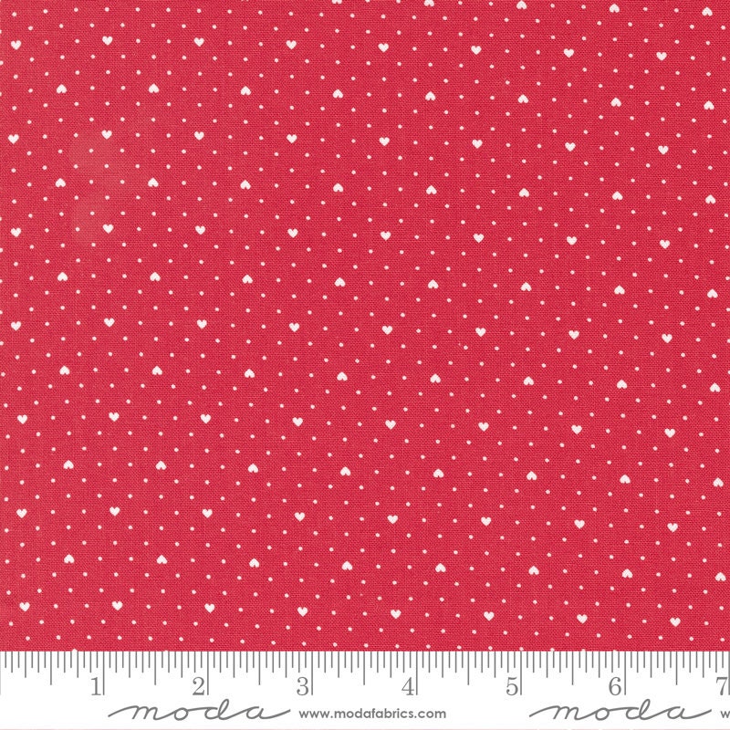 Lighthearted Heart Dot Red 55298 12 Sold by 1/2 yard increments cut contiguously