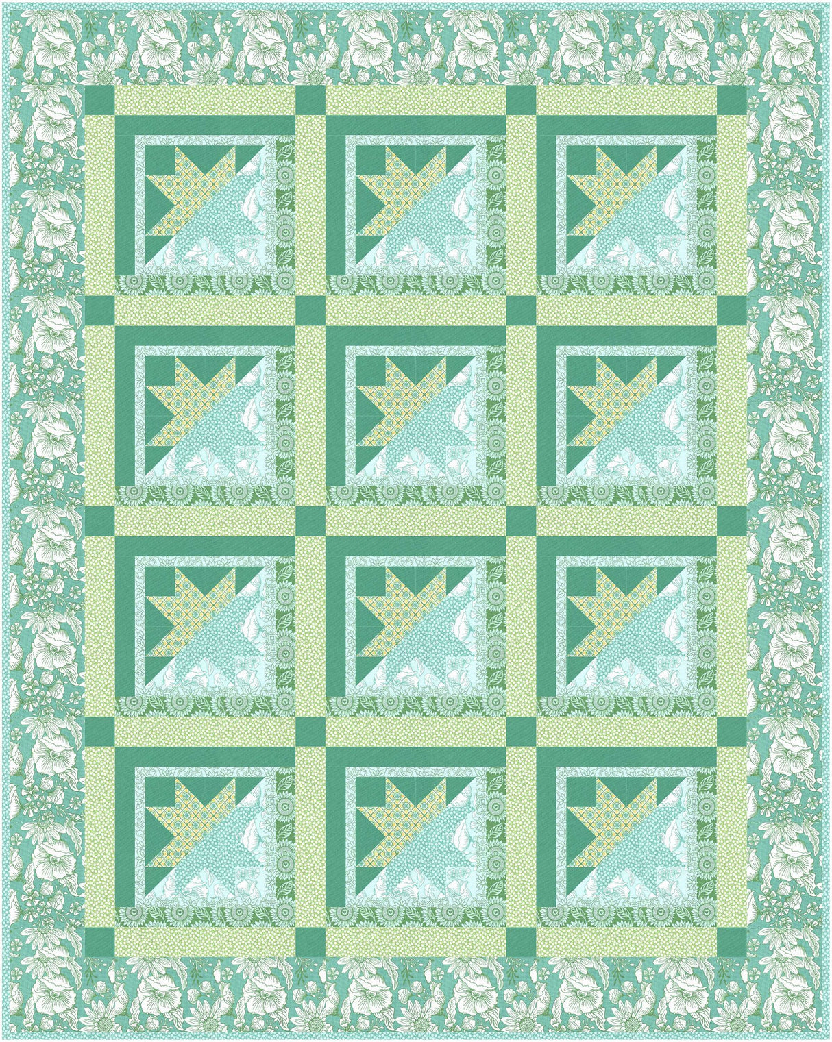 Sunflowers in My Heart Fleur Pond Yardage 27325-13 by Kate Spain Sold in 1/2 yard increments cut continuously.